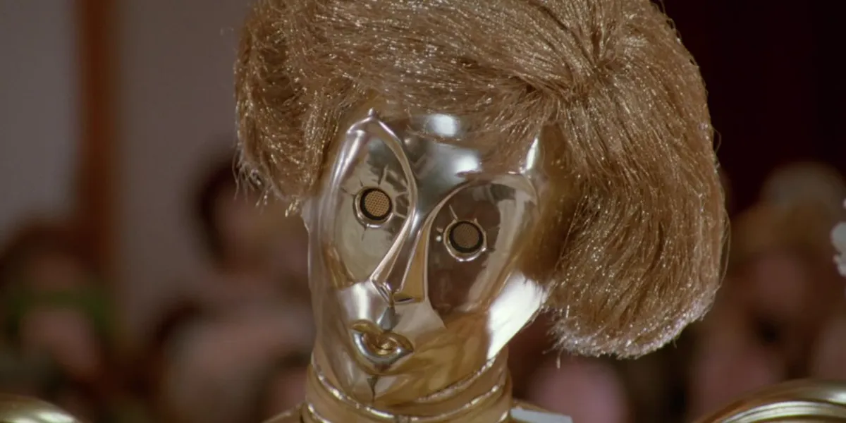 Dot Matrix, voiced by Joan Rivers, with her head tilted to the side in Spaceballs
