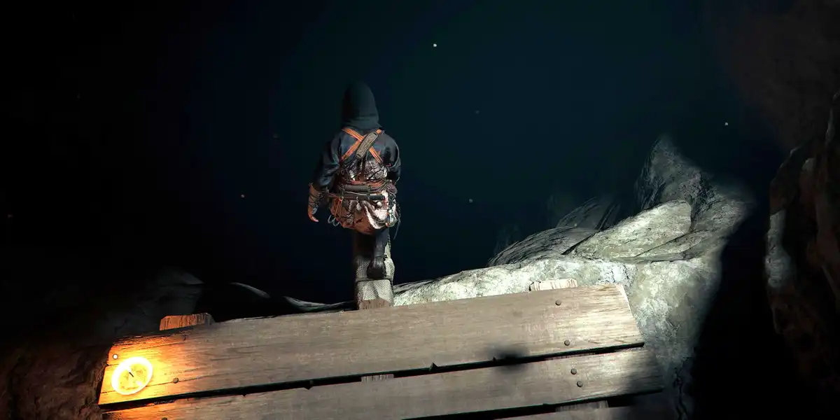 Naoe navigating the Chasuriyama Kofun in Assassin's Creed Shadows