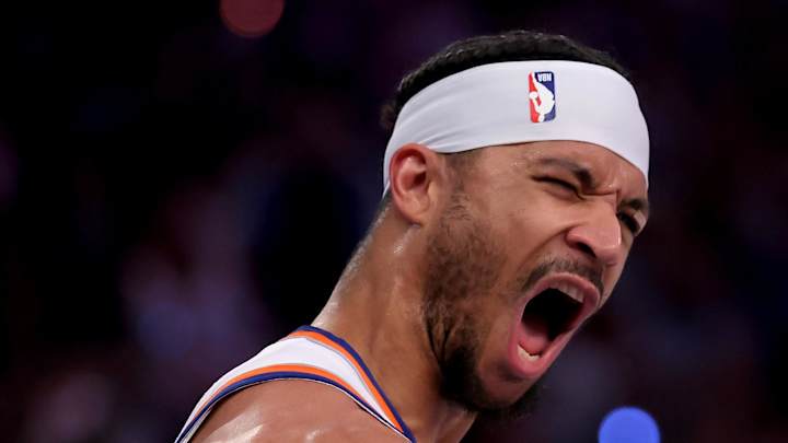 May 16, 2025; New York, New York, USA; Boston Celtics guard Jaylen Brown (7) reacts during the second quarter of game six in the second round of the 2025 NBA Playoffs against the New York Knicks at Madison Square Garden. Mandatory Credit: Brad Penner-Imagn Images May 16, 2025; New York, New York, USA; Boston Celtics guard Jaylen Brown (7) reacts during the second quarter of game six in the second round of the 2025 NBA Playoffs against the New York Knicks at Madison Square Garden. Mandatory Credit: Brad Penner-Imagn Images