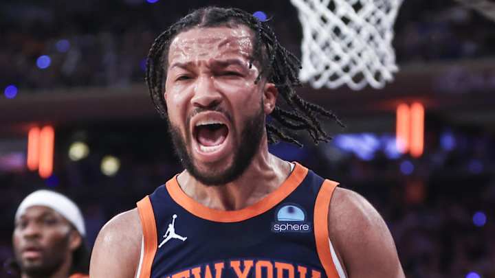 May 8, 2024; New York, New York, USA; New York Knicks guard Jalen Brunson (11) celebrates in the fourth quarter after scoring against the Indiana Pacers during game two of the second round for the 2024 NBA playoffs at Madison Square Garden. Mandatory Credit: Wendell Cruz-Imagn Images May 8, 2024; New York, New York, USA; New York Knicks guard Jalen Brunson (11) celebrates in the fourth quarter after scoring against the Indiana Pacers during game two of the second round for the 2024 NBA playoffs at Madison Square Garden. Mandatory Credit: Wendell Cruz-Imagn Images