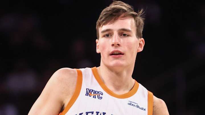 Dec 1, 2024; New York, New York, USA; New York Knicks guard Tyler Kolek (13) at Madison Square Garden. Mandatory Credit: Wendell Cruz-Imagn Images Dec 1, 2024; New York, New York, USA; New York Knicks guard Tyler Kolek (13) at Madison Square Garden. Mandatory Credit: Wendell Cruz-Imagn Images