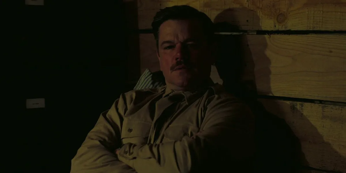 Leslie Groves as Matt Damon looking confused in Oppenheimer