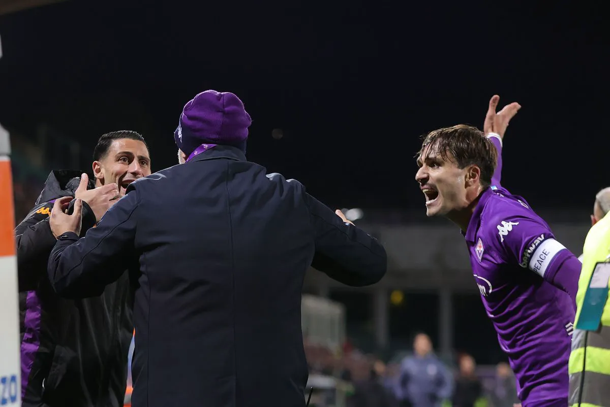 FLORENCE, ITALY - DECEMBER 1: Rolando Mandragora and Luca Ranieri of ACF Fiorentina reaction after the serious injury of Edoardo Bove of ACF Fiorentina who was taken to hospital by ambulance during the Serie A match between Fiorentina and FC Internazionale at Stadio Artemio Franchi on December 1, 2024 in Florence, Italy. (Photo by Gabriele Maltinti/Getty Images)
