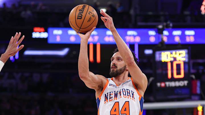 Mar 22, 2025; New York, New York, USA; New York Knicks guard Landry Shamet (44) shoots the ball during the first half against the Washington Wizards at Madison Square Garden. Mandatory Credit: Vincent Carchietta-Imagn Images Mar 22, 2025; New York, New York, USA; New York Knicks guard Landry Shamet (44) shoots the ball during the first half against the Washington Wizards at Madison Square Garden. Mandatory Credit: Vincent Carchietta-Imagn Images