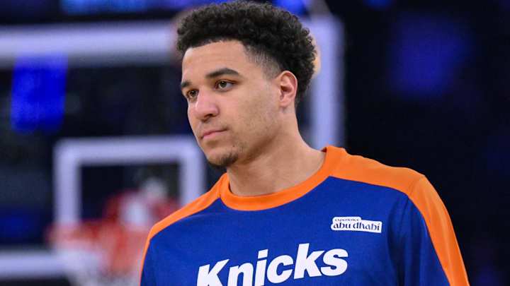 Apr 1, 2025; New York, New York, USA; New York Knicks forward Kevin McCullar Jr. (9) warms up before a game against the Philadelphia 76ers at Madison Square Garden. Mandatory Credit: John Jones-Imagn Images Apr 1, 2025; New York, New York, USA; New York Knicks forward Kevin McCullar Jr. (9) warms up before a game against the Philadelphia 76ers at Madison Square Garden. Mandatory Credit: John Jones-Imagn Images