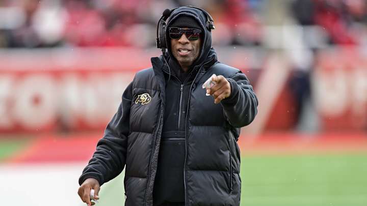 Nov 25, 2023; Salt Lake City, Utah, USA; Colorado Buffaloes head coach Deion Sanders on the field against the Utah Utes at Rice-Eccles Stadium. Mandatory Credit: Christopher Creveling-USA TODAY Sports Nov 25, 2023; Salt Lake City, Utah, USA; Colorado Buffaloes head coach Deion Sanders on the field against the Utah Utes at Rice-Eccles Stadium. Mandatory Credit: Christopher Creveling-USA TODAY Sports
