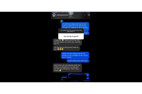 "I’m Not A Cuddler": The Bachelor’s Grant Ellis & Juliana Pasquarosa Reveal Never-Before-Seen Text Messages About Their Relationship After Finale Backlash