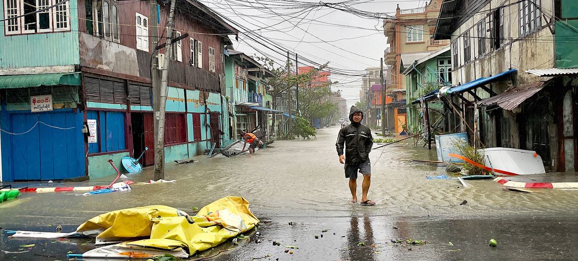Myanmar has been plagued by extreme weather-induced disasters such as floods and storms. Pictured here damage from Cyclone Mocha in May 2023. Myanmar has been plagued by extreme weather-induced disasters such as floods and storms. Pictured here damage from Cyclone Mocha in May 2023.