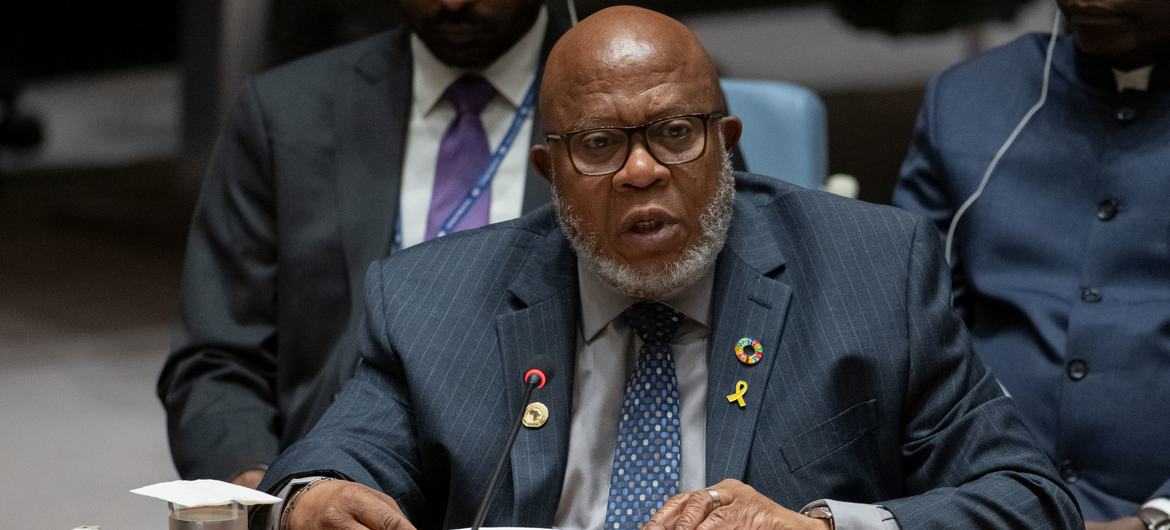 General Assembly President Dennis Francis addresses the UN Security Council. General Assembly President Dennis Francis addresses the UN Security Council.