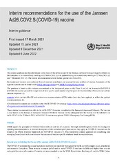 Interim recommendations for the use of the Janssen Ad26.COV2.S (COVID-19) vaccine