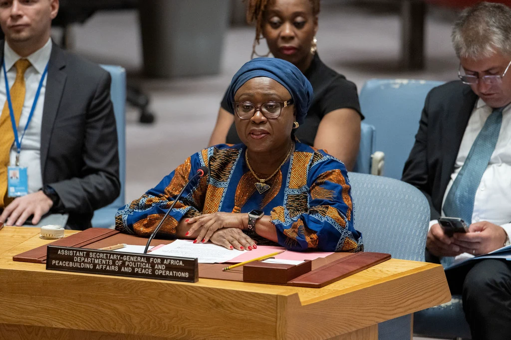 Martha Pobee, Assistant Secretary-General for Africa, briefs the Security Council meeting on women and peace and security. Martha Pobee, Assistant Secretary-General for Africa, briefs the Security Council meeting on women and peace and security.