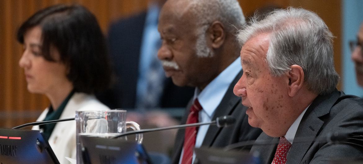 Secretary-General António Guterres (right) addresses the ECOSOC 2025 Forum on Financing for Development Follow-up. At his left is Philémon Yang, President of the General Assembly. Secretary-General António Guterres (right) addresses the ECOSOC 2025 Forum on Financing for Development Follow-up. At his left is Philémon Yang, President of the General Assembly.