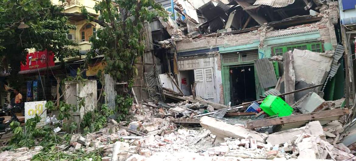 Buildings lie in ruins in Mandalay region, central Myanmar, following the devastating 7.7 magnitude earthquake that struck in March. Buildings lie in ruins in Mandalay region, central Myanmar, following the devastating 7.7 magnitude earthquake that struck in March.