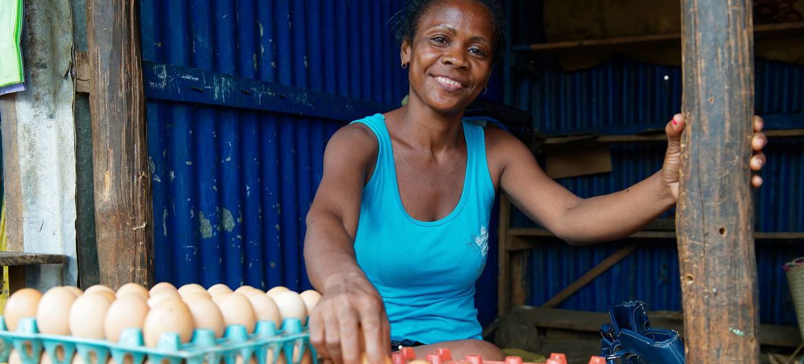 A street vendor sells eggs in Diego-Suarez in Madagascar. A street vendor sells eggs in Diego-Suarez in Madagascar.