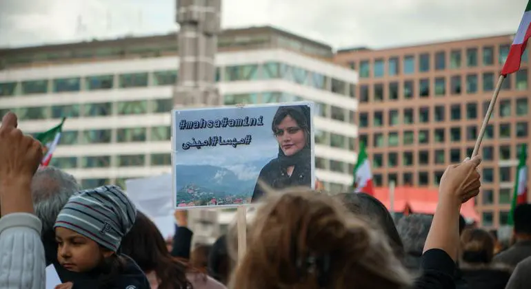 Protesters gather in Stockholm, Sweden, after the death of 22-year-old Mahsa Amini in the custody of Iran's morality police. Protesters gather in Stockholm, Sweden, after the death of 22-year-old Mahsa Amini in the custody of Iran's morality police.