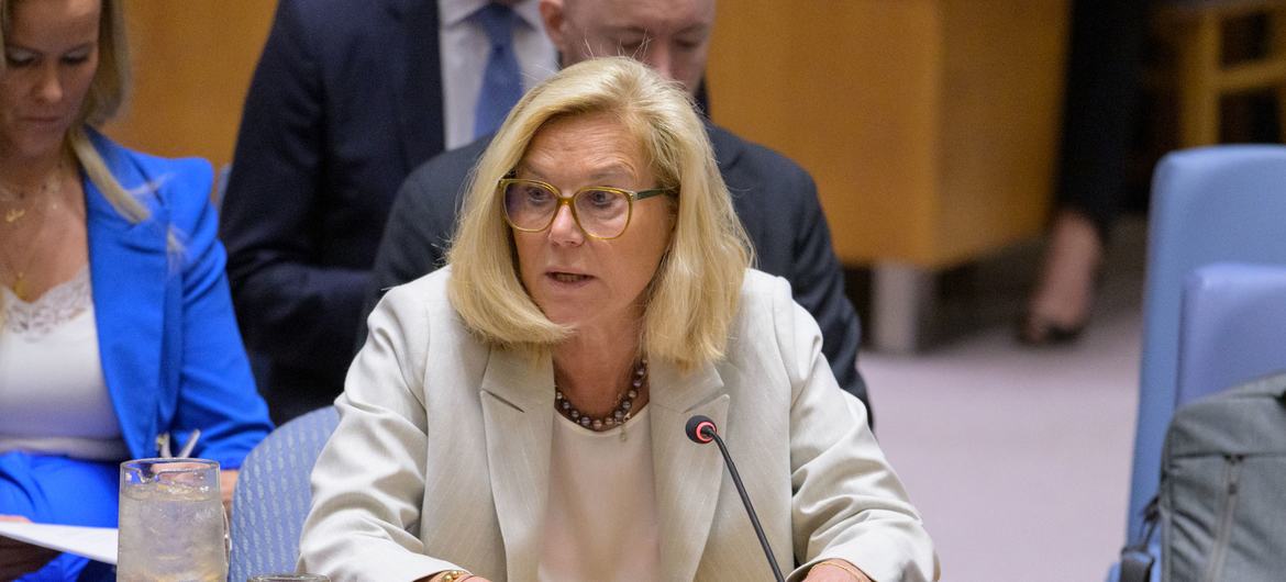 Sigrid Kaag, UN Special Coordinator for the Middle East Peace Process Ad Interim, briefs the Security Council on the situation in the Middle East. Sigrid Kaag, UN Special Coordinator for the Middle East Peace Process Ad Interim, briefs the Security Council on the situation in the Middle East.