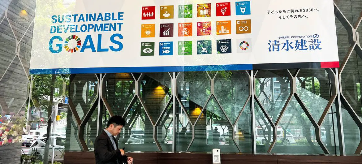 The SDGs are frequently promoted by the private sector in Japan, in this case in Tokyo, the capital city.