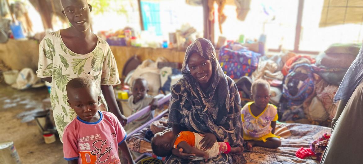 A family displaced by conflict settle at an IDP gathering site in Aj Jazirah, Sudan. A family displaced by conflict settle at an IDP gathering site in Aj Jazirah, Sudan.