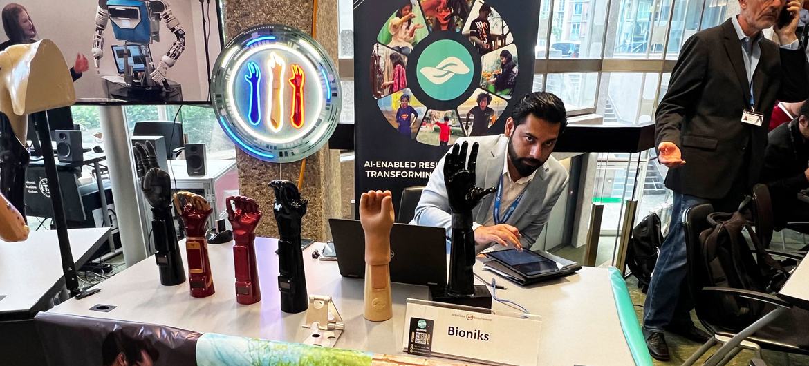 Bioniks startup from Pakistan presents brain-controlled bionic limbs at ITU's annual AI for Good Global Summit 2024. Bioniks startup from Pakistan presents brain-controlled bionic limbs at ITU's annual AI for Good Global Summit 2024.