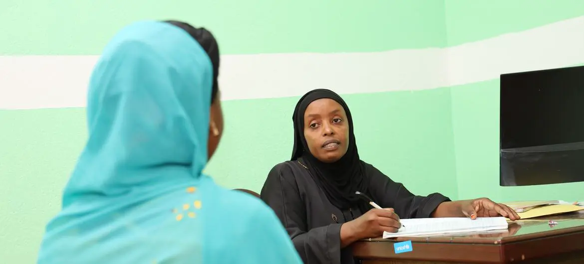 A counsellor at the Listening and Protection Service for Children and Women Victims of Violence speaks with a victim of sexual violence in Moroni, the capital city of The Comoros. A counsellor at the Listening and Protection Service for Children and Women Victims of Violence speaks with a victim of sexual violence in Moroni, the capital city of The Comoros.