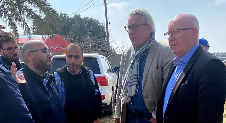 Tor Wennesland, Special Coordinator for the Middle East Peace Process and Personal Representative of the Secretary-General, during a visit to Gaza.