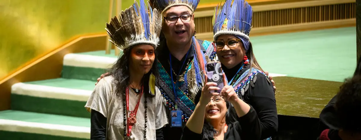 Participants attend the opening of the 24th Session of the Permanent Forum on Indigenous Issues.