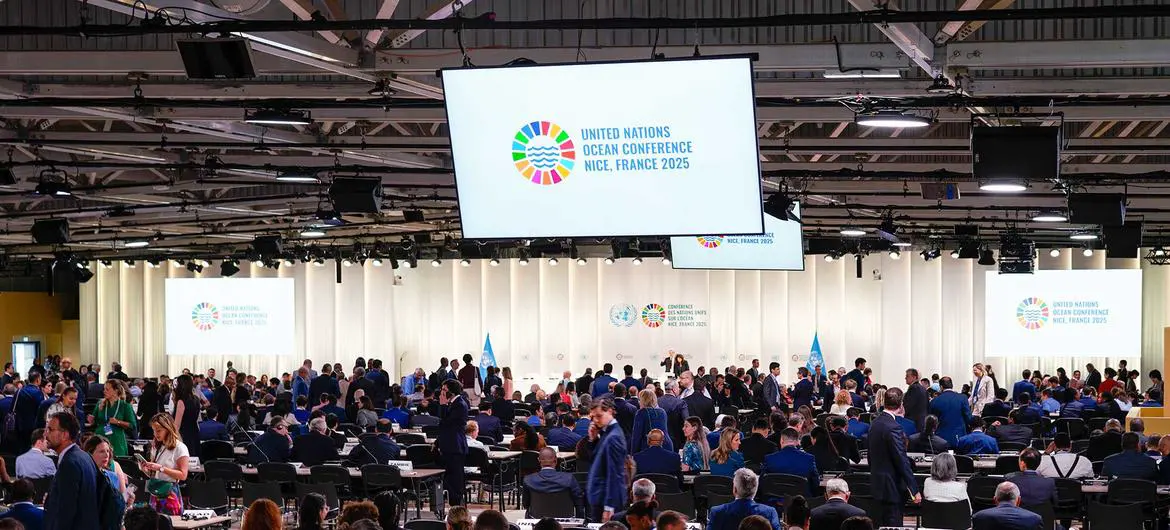The plenary hall of the third UN Ocean Conference (UNOC3) in Nice.