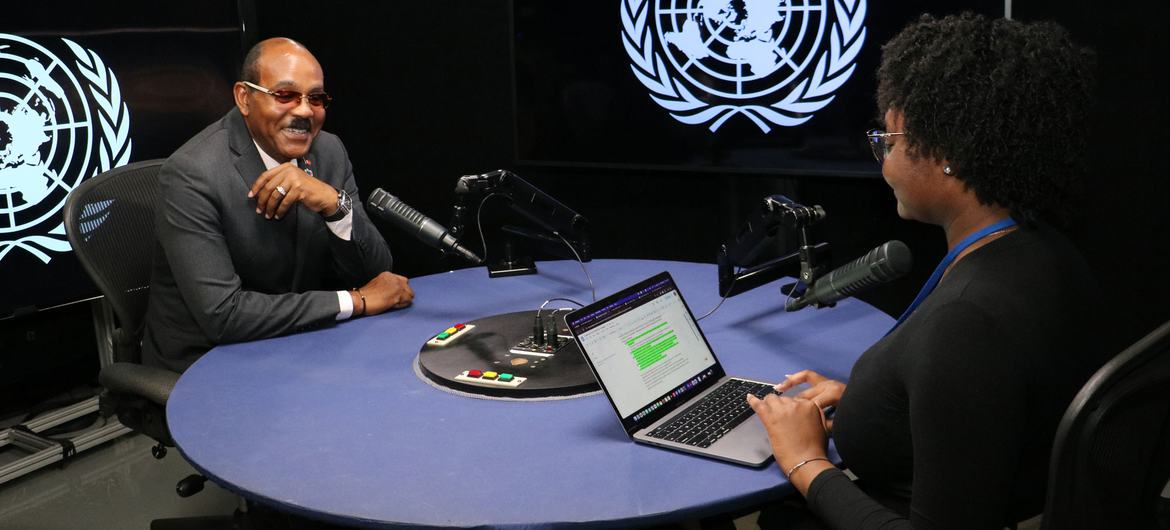 Prime Minister Gaston Browne of Antigua and Barbuda talks to UN News ahead of the 4th International Conference on Small Island Developing States (SIDS4) taking place there from 27-30 May 2024. Prime Minister Gaston Browne of Antigua and Barbuda talks to UN News ahead of the 4th International Conference on Small Island Developing States (SIDS4) taking place there from 27-30 May 2024.