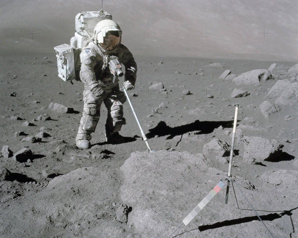 NASA astronaut Harrison Schmitt on the moon (file, 1972) NASA astronaut Harrison Schmitt on the moon (file, 1972)