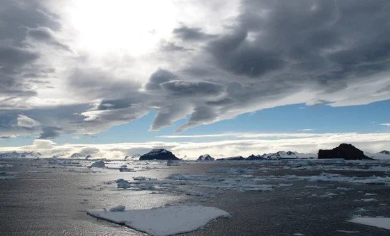 Ice floating on the waters of Prince Gustav Channel in Antarctica, where an ice shelf (Prince Gustav Ice Shelf) of more than 28 km used to exist. The ice shelf has since retreated and collapsed. (file) Ice floating on the waters of Prince Gustav Channel in Antarctica, where an ice shelf (Prince Gustav Ice Shelf) of more than 28 km used to exist. The ice shelf has since retreated and collapsed. (file)
