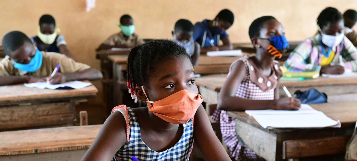 Students return to classes at the San Pedro primary school in the South West of Côte d'Ivoire after it was re-opened. Students return to classes at the San Pedro primary school in the South West of Côte d'Ivoire after it was re-opened.