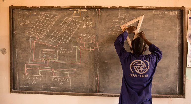 In South Sudan, young men and women are being trained in solar panel installation by the International Organization for Migration. In South Sudan, young men and women are being trained in solar panel installation by the International Organization for Migration.