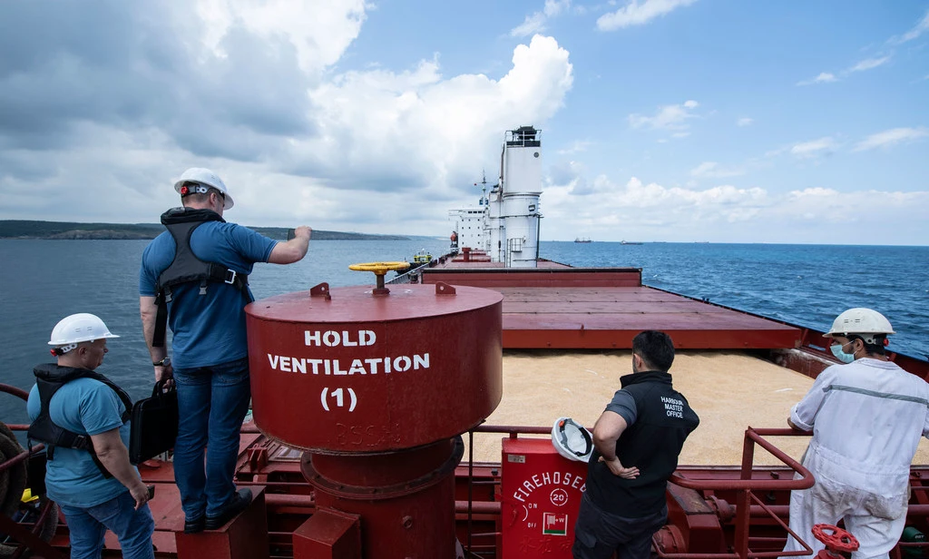 The first commercial vessel carrying grain under the Black Sea Grain Initiative.