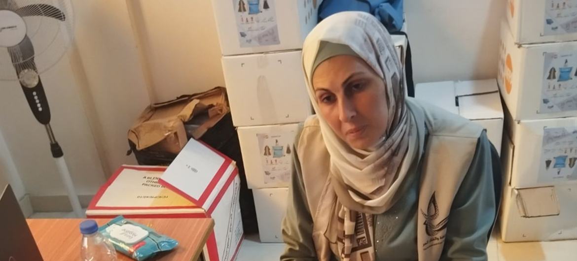 Suhair who works at a safe space for women and girls in Gaza’s central Deir El-Balah Governorate. Suhair who works at a safe space for women and girls in Gaza’s central Deir El-Balah Governorate.