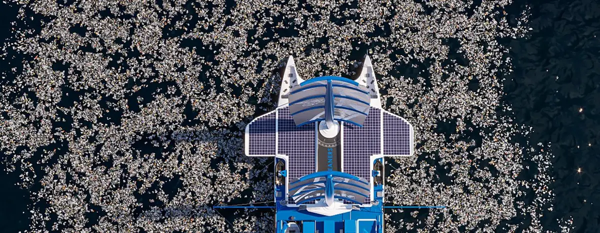 The MANTA is "a giant against pollution", said activist Yvan Bourgnon, whose teams aim at cleaning up the world's oceans.