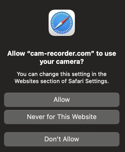 popup from Safari