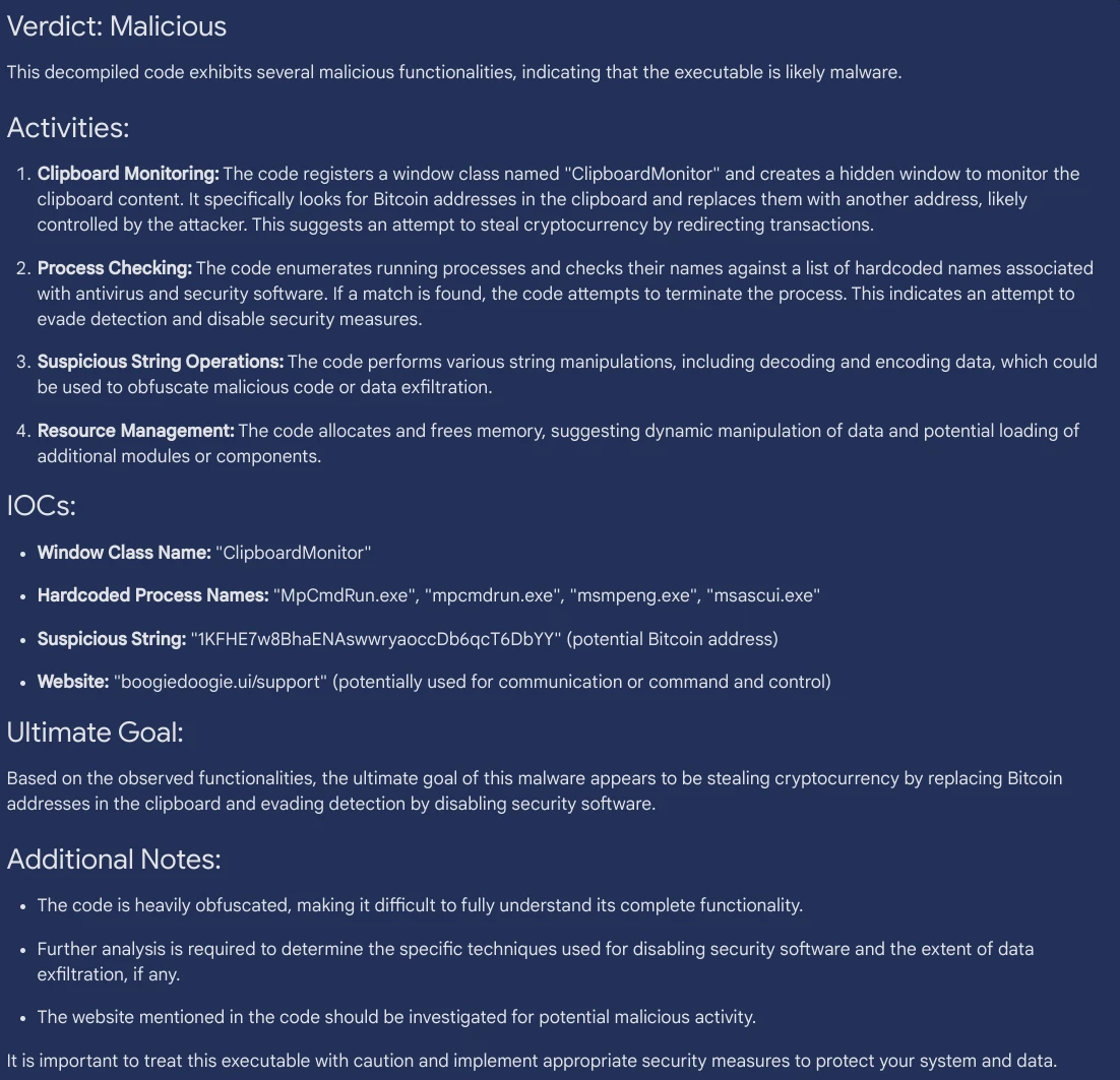 Gemini 1.5 Pro For Malware Analysis