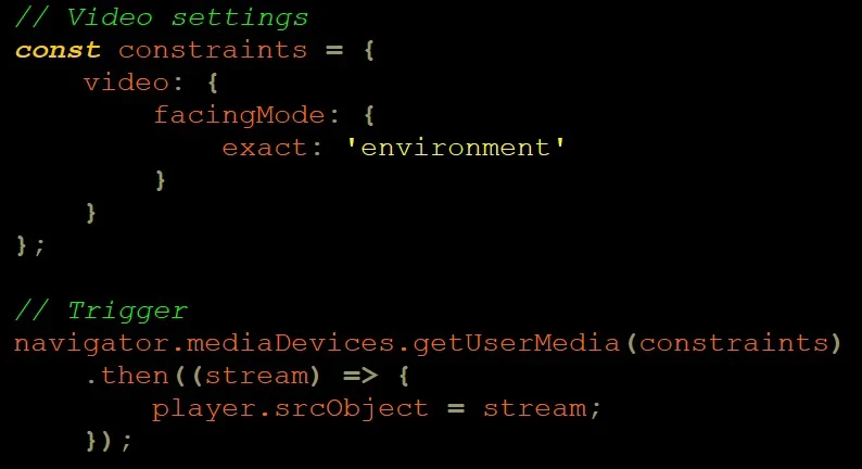 Camera via javascript