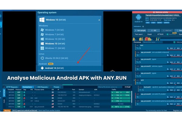 ANY.RUN’s New Android OS Support Let SOC/DFIR Team Perform Android APK Malware Analysis
