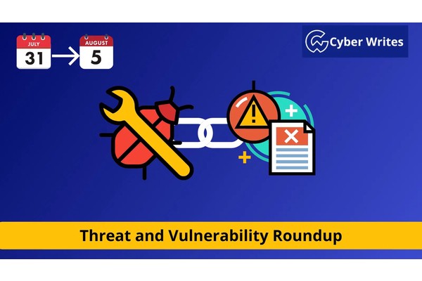 Threat and Vulnerability Roundup for the week of July 30th to August 5th
