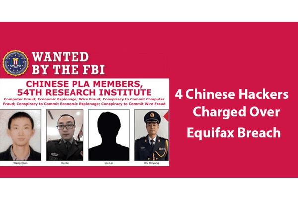 4 Chinese Hackers Charged Over the Massive Equifax Breach – 150 Million Americans Personal Information Exposed