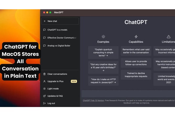 ChatGPT for MacOS Store All The Conversation in Plain Text