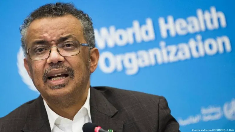 WHO head Dr. Tedros Adhanom Ghebreyesus. Credit: JC Batt/Keystone