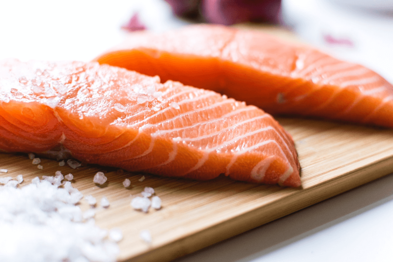 raw salmon fillets