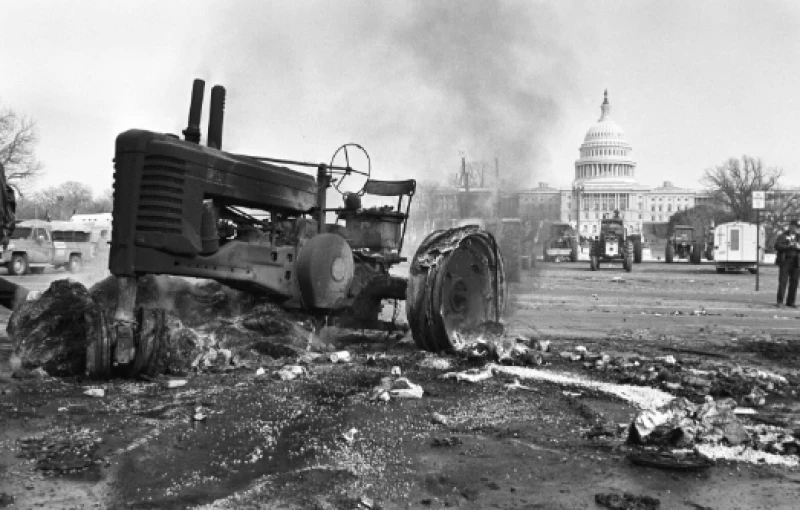 Farmers from across America marched for the second year in a row to protest against the U.S. Department of Agriculture (USDA) in Washington, D.C. on February 5, 1979. Credit: National Archives and Records Administration.
