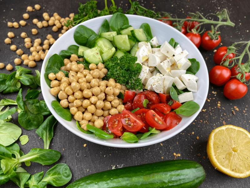 colorful healthy chickpea salad