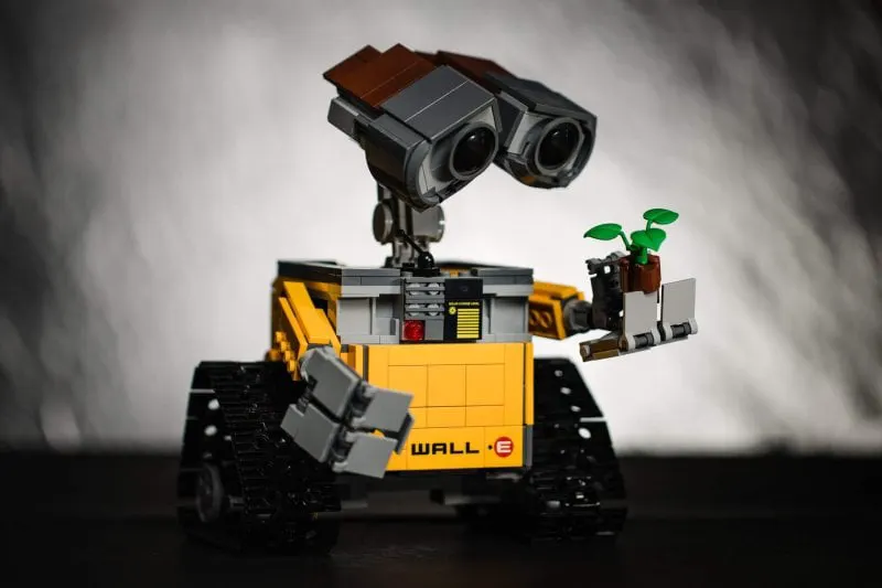 robot with plant