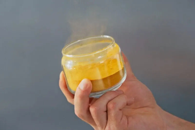 One alternative protein, Solein. resembles something between dried meat, dried carrot and dried soy, and is over 50% protein. Credit: Solar Foods