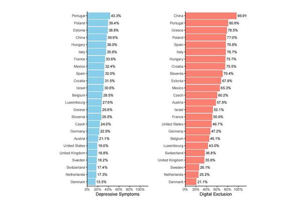 Digital Divide Heightens Depression Risk in Older Adults Across 24 Nations