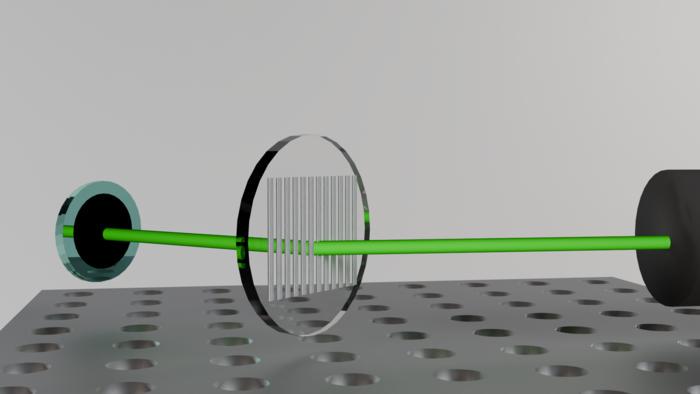 Advanced light control: A laser beam hits a meta-grating that directs the light waves even at steep incidence angles, thus enabling new optical applications (Graphics: Maryna Leonidivna Meretska)